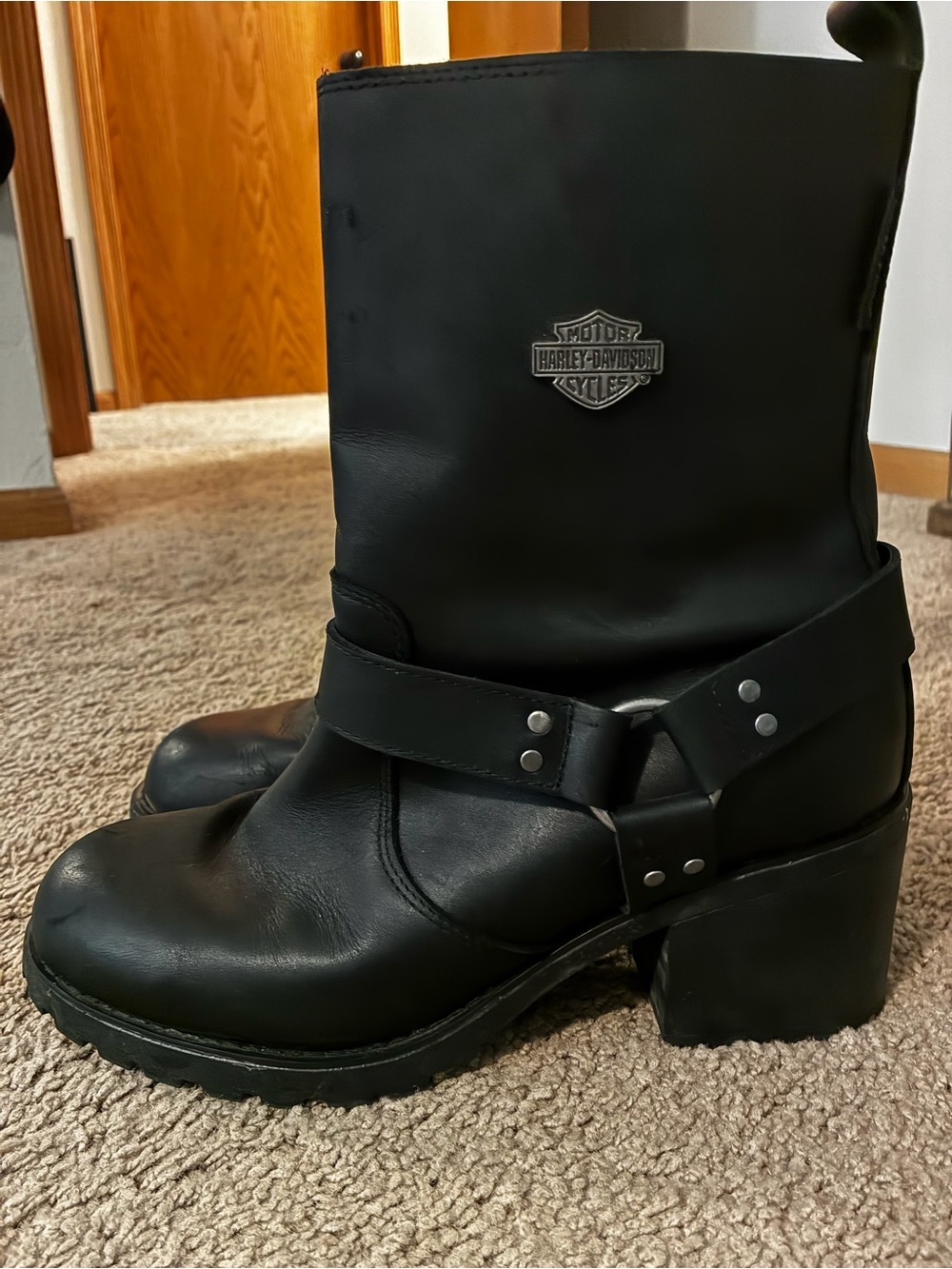 Harley-Davidson Women's Howell 6.75" Black Waterproof Motorcycle Boots, Size 9.5
